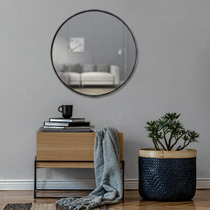 Hanging Black Circle Wall Mirror