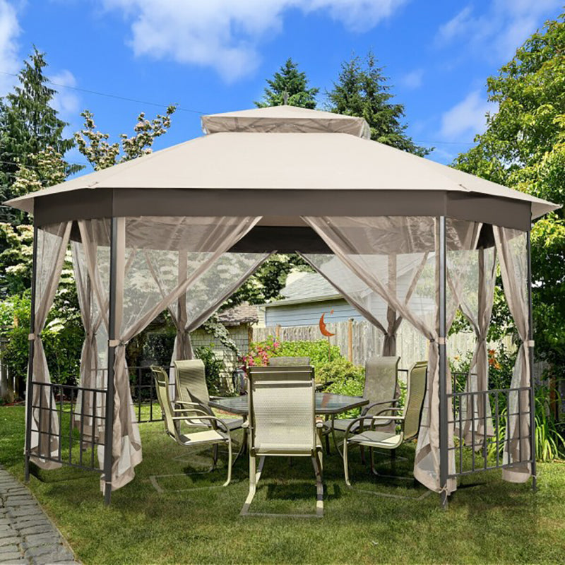 Octagonal Patio Gazebo Tent with Net