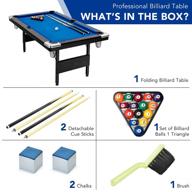 6 Feet Foldable Billiard Pool Table