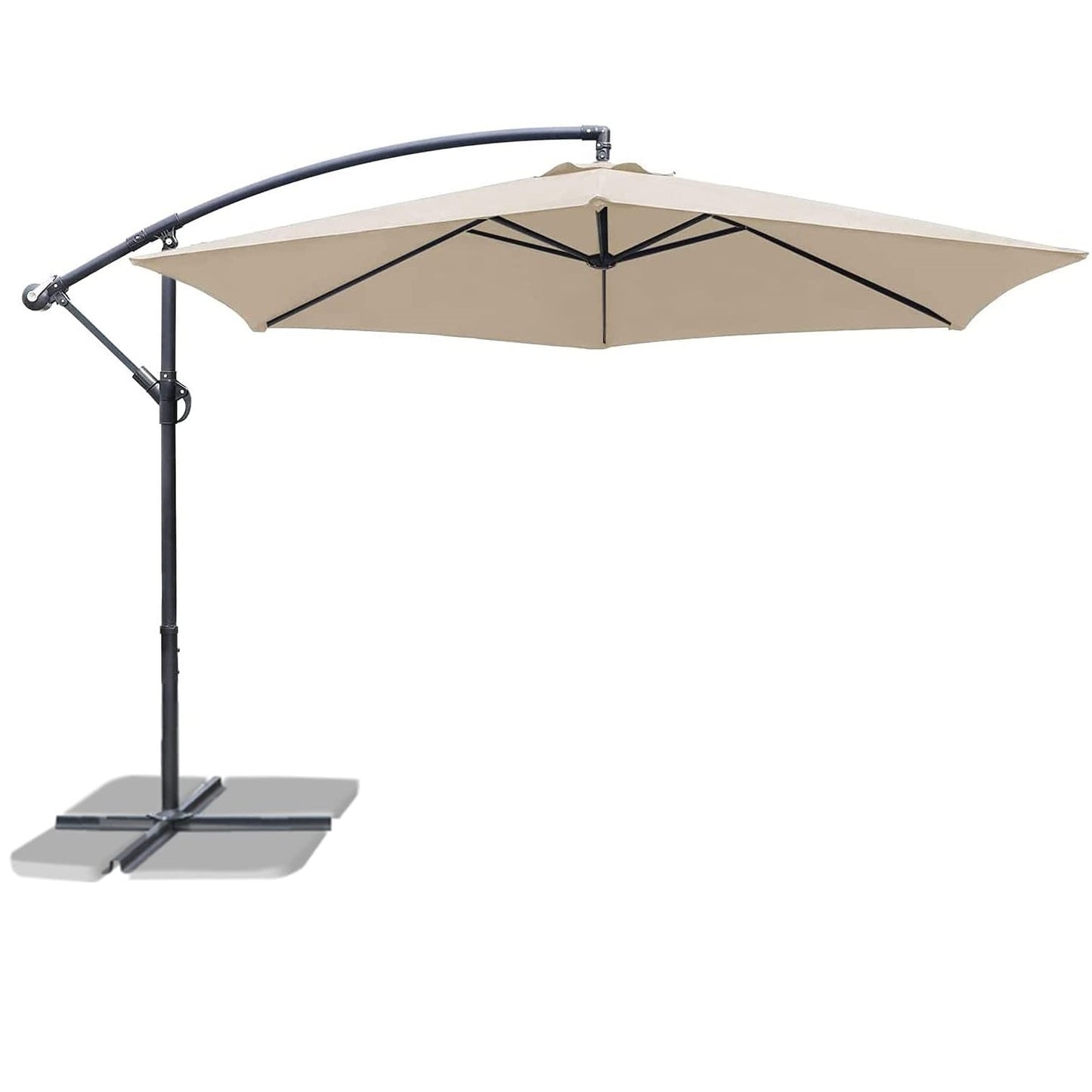 10ft Outdoor Umbrella with Crank and Cross Base