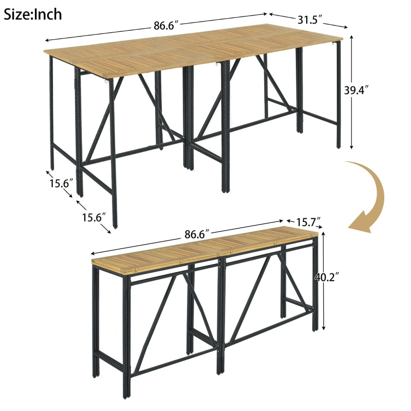 10 pcs Outdoor Dining Patio Bar Set