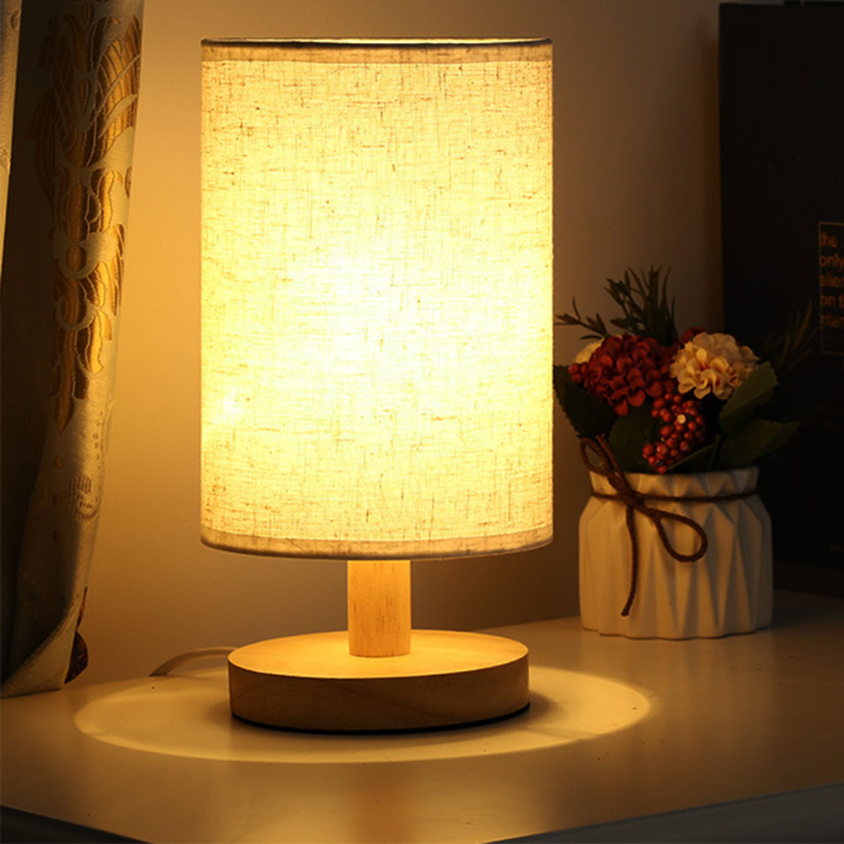 USB Powered Modern Nordic Wood Table Lamp