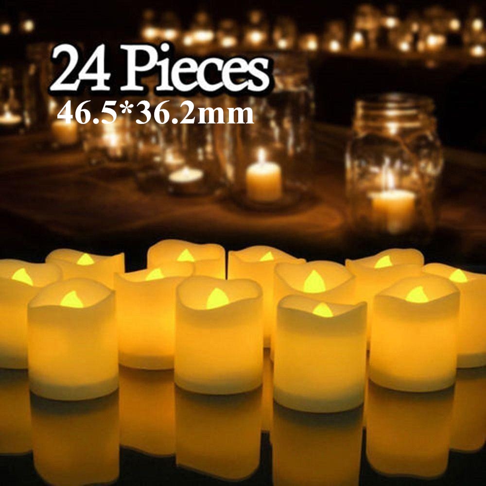 6/12/24Pcs Flameless LED Candles Tea Light