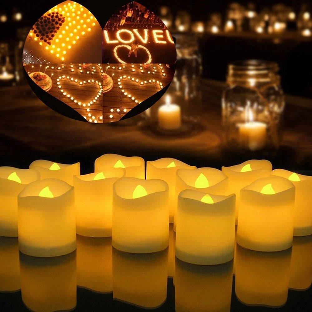 6/12/24Pcs Flameless LED Candles Tea Light