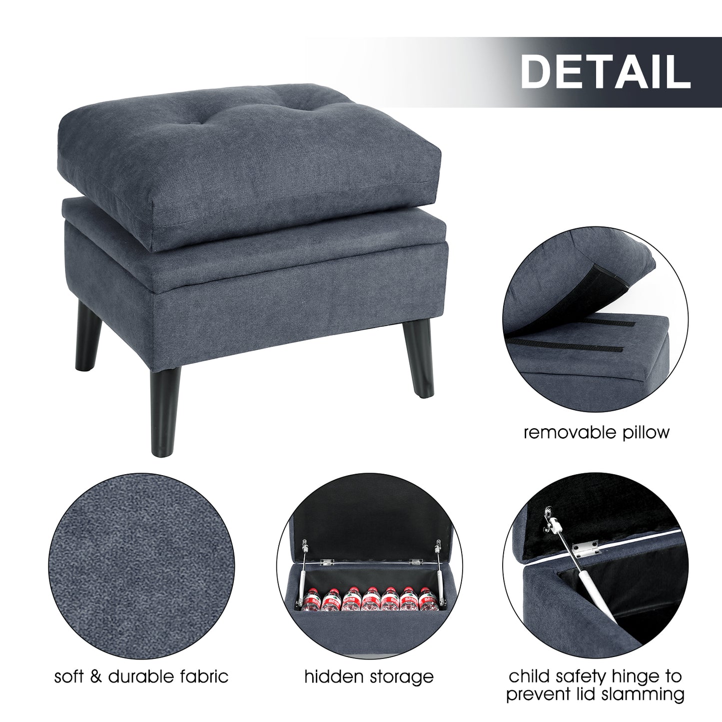 Accent Chair with Adjustable Backrest and Ottoman