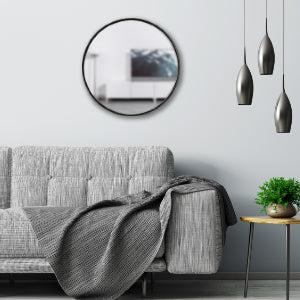 Hanging Black Circle Wall Mirror