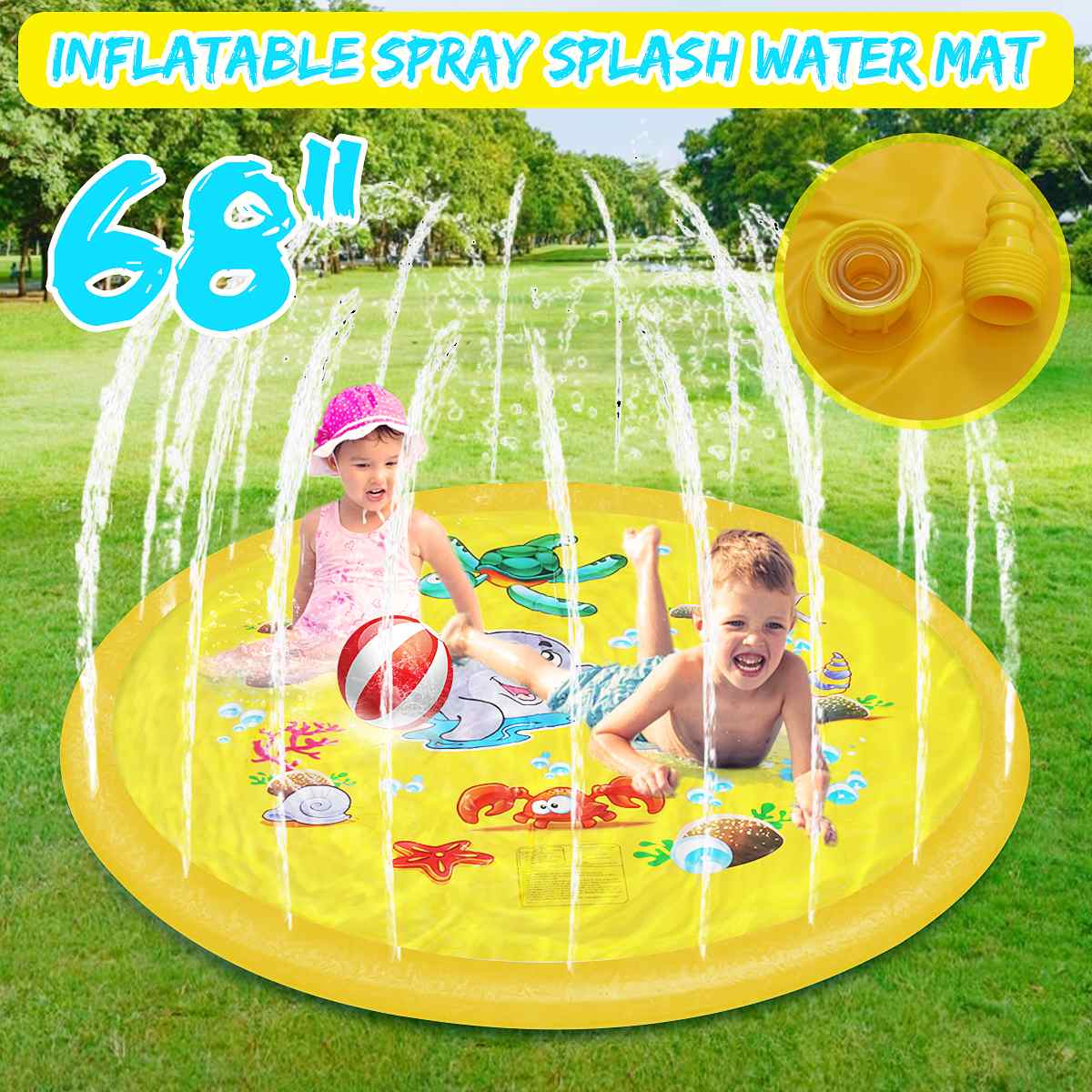 Inflatable Splash Pool Sprinkler Pad for Kids