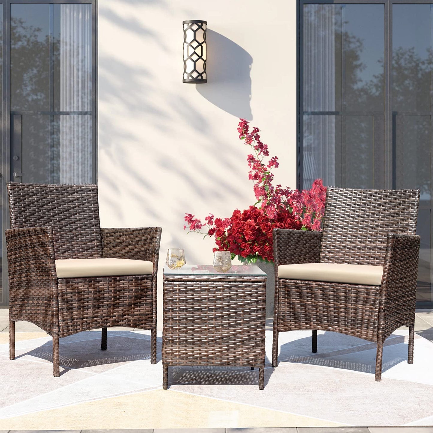 3 Pieces Outdoor Patio Furniture Set