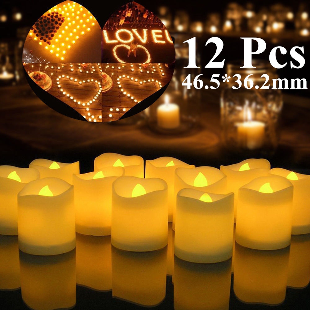 6/12/24Pcs Flameless LED Candles Tea Light