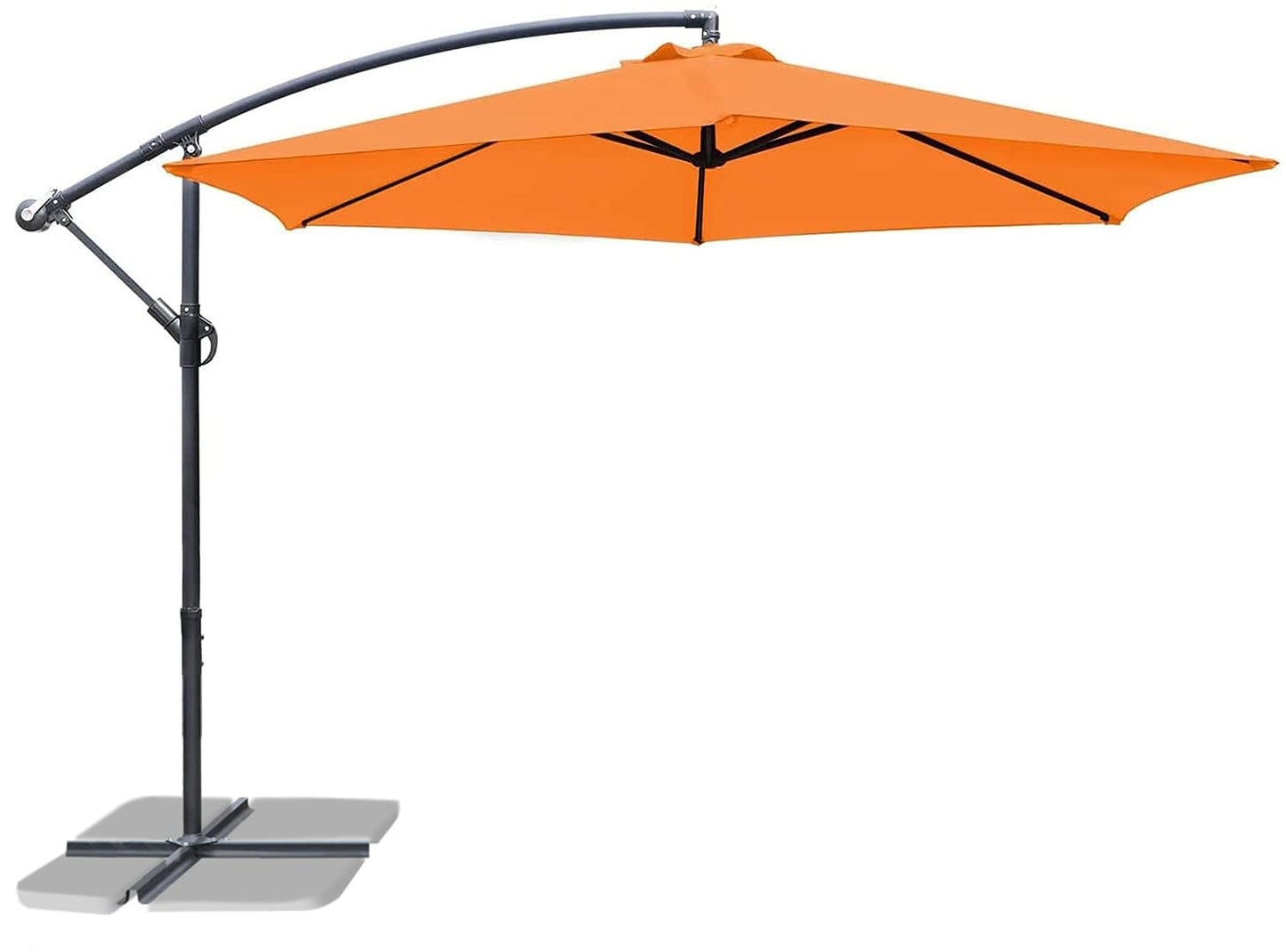 10ft Outdoor Umbrella with Crank and Cross Base