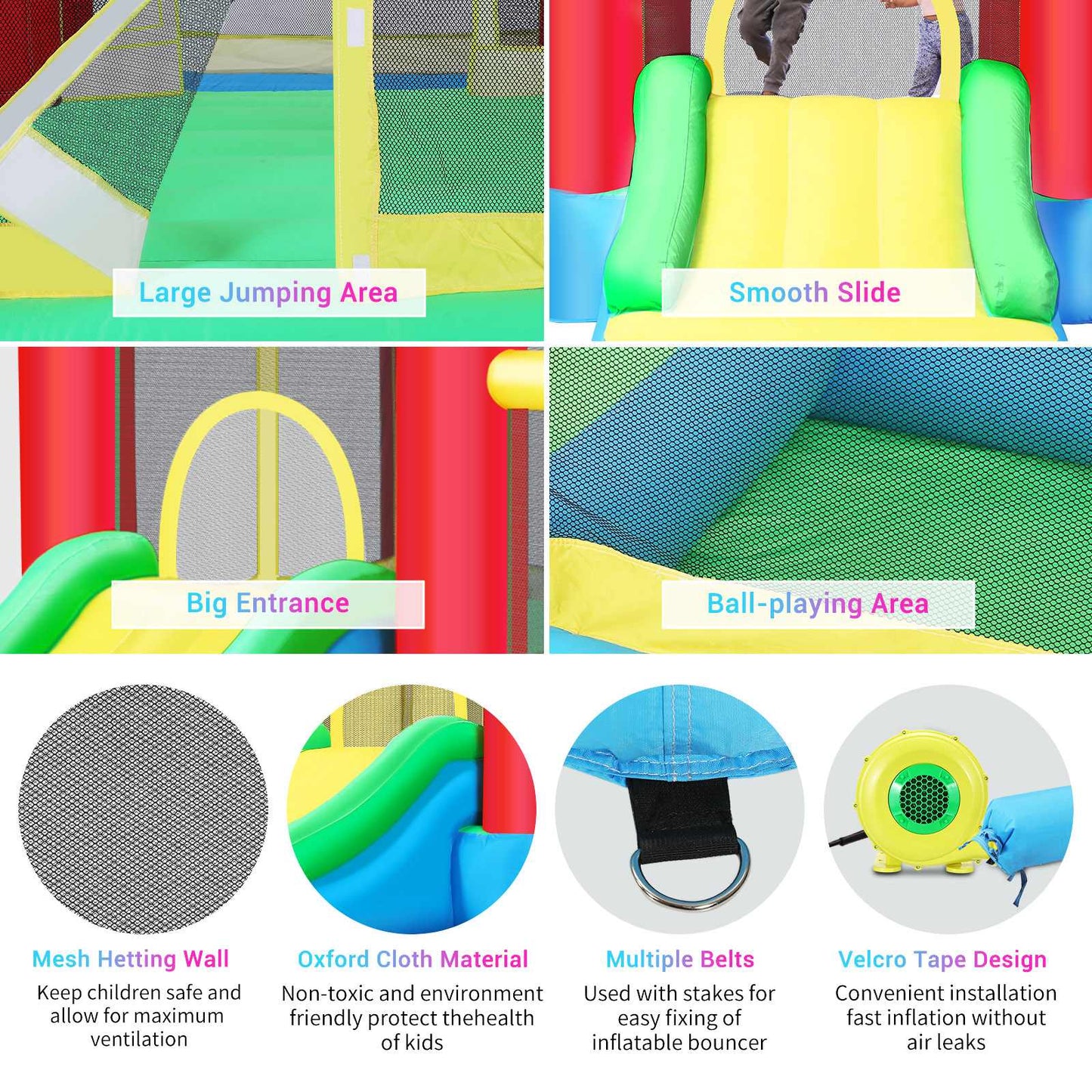 Inflatable Bounce House Slide Castle With Blower