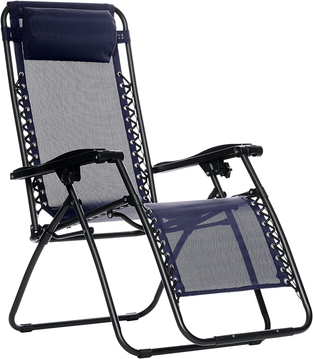 Outdoor Adjustable Folding Reclining Chair with Pillow