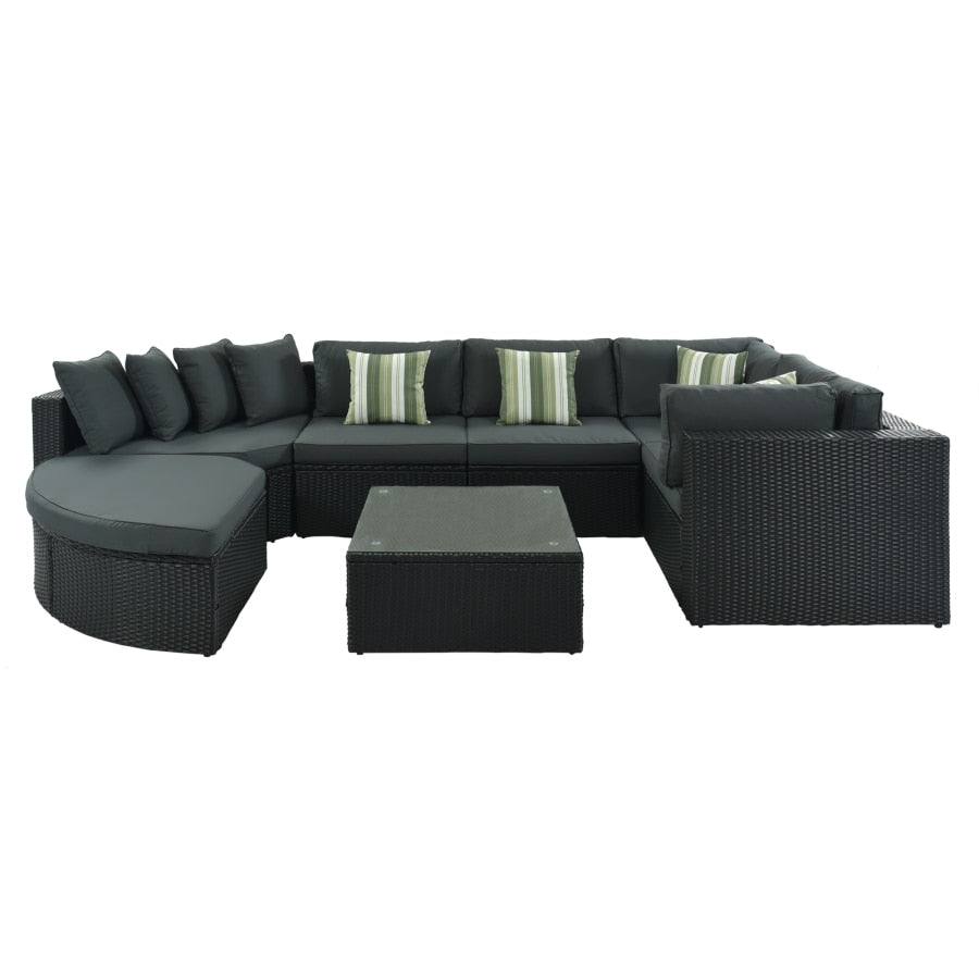 7-piece Outdoor Wicker Sofa Set w/pillows