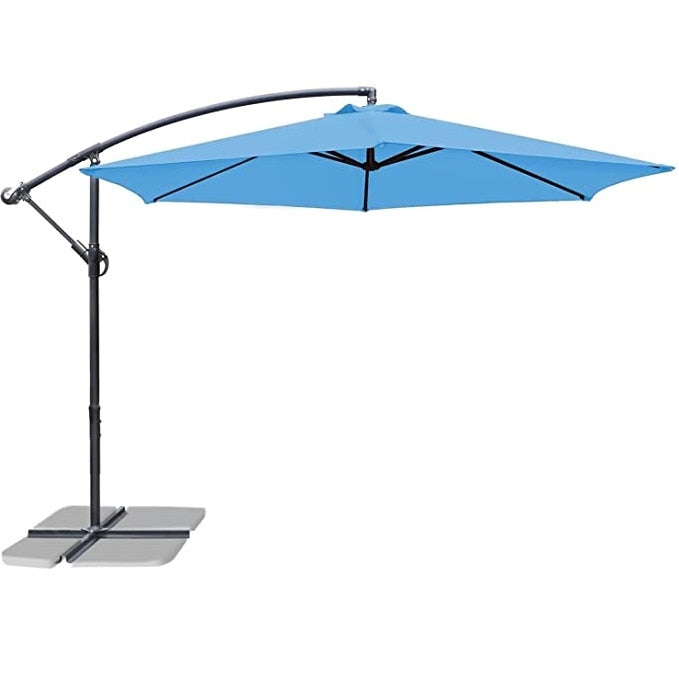 10ft Outdoor Umbrella with Crank and Cross Base