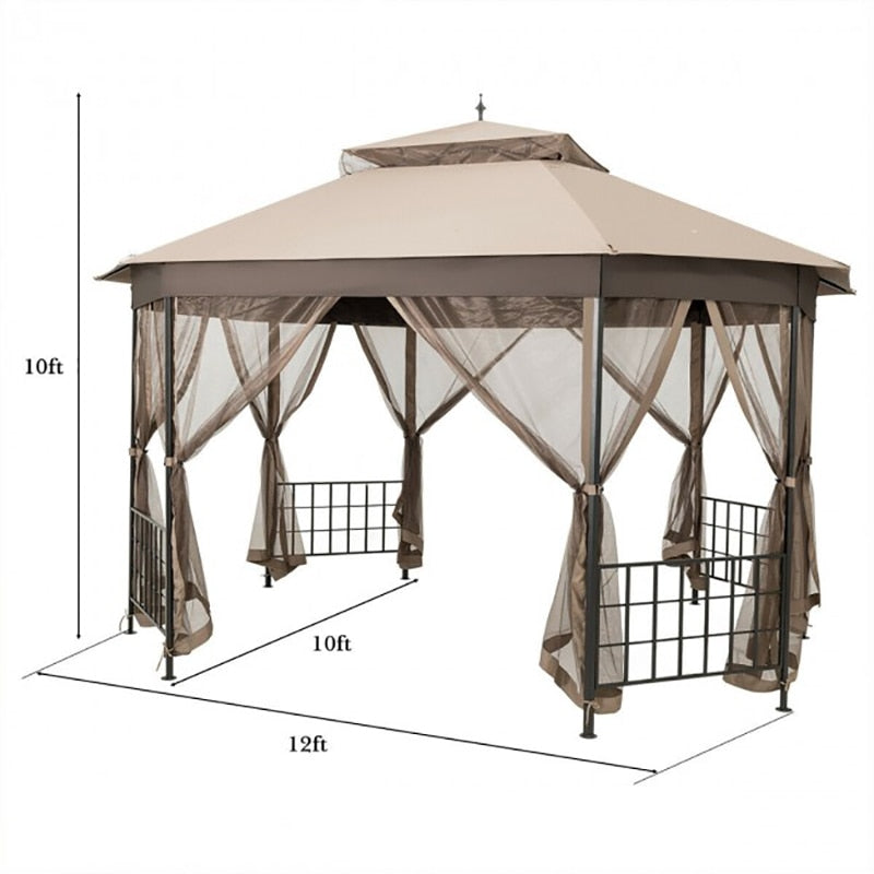 Octagonal Patio Gazebo Tent with Net