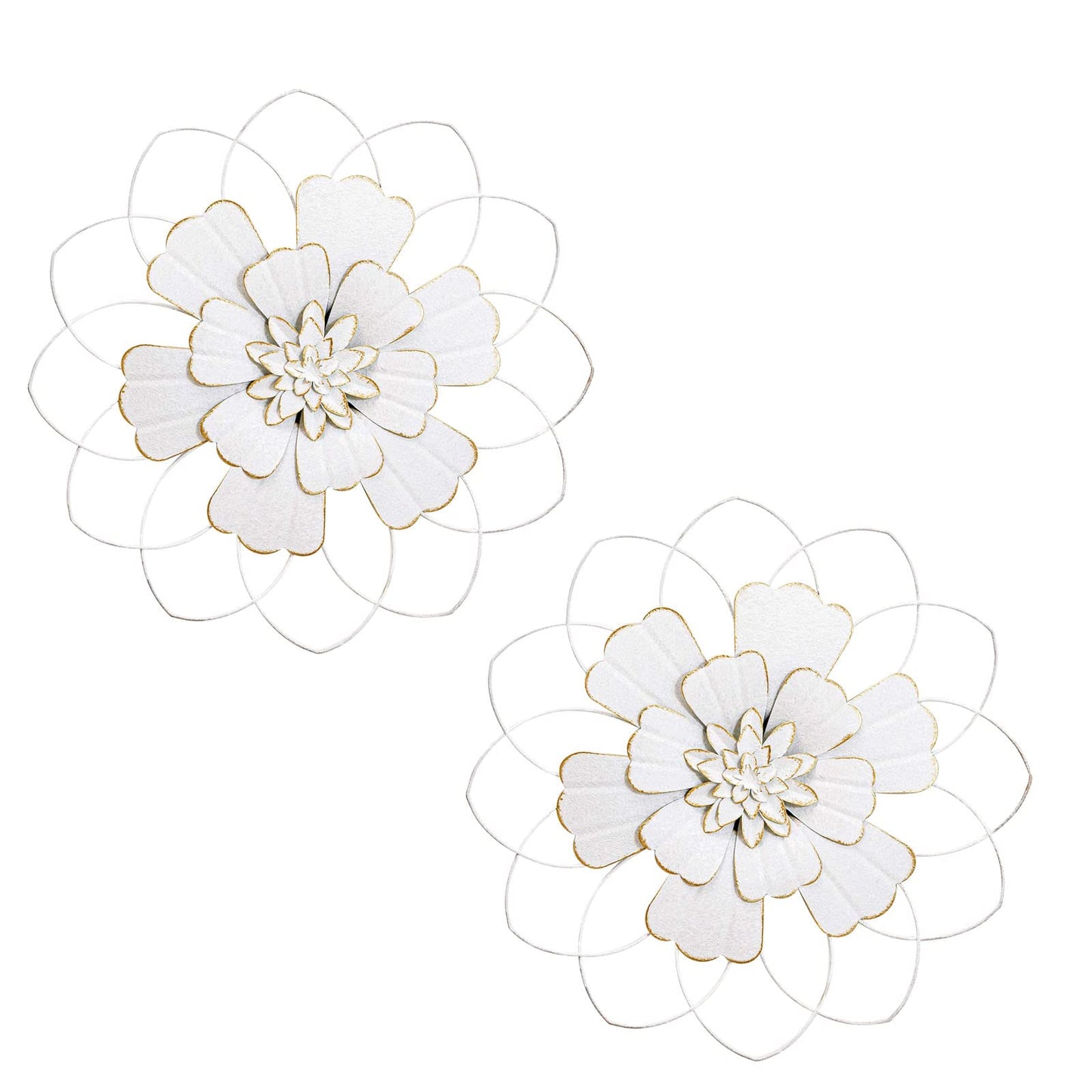 Set of 2 Metal Flower Wall Decorations