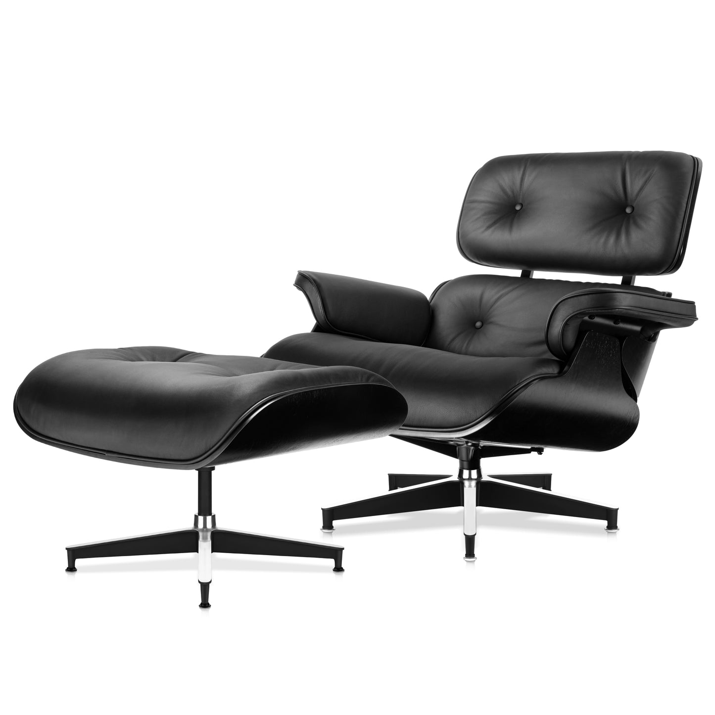 Lounge Swivel Chair with Ottoman Leather Recliner