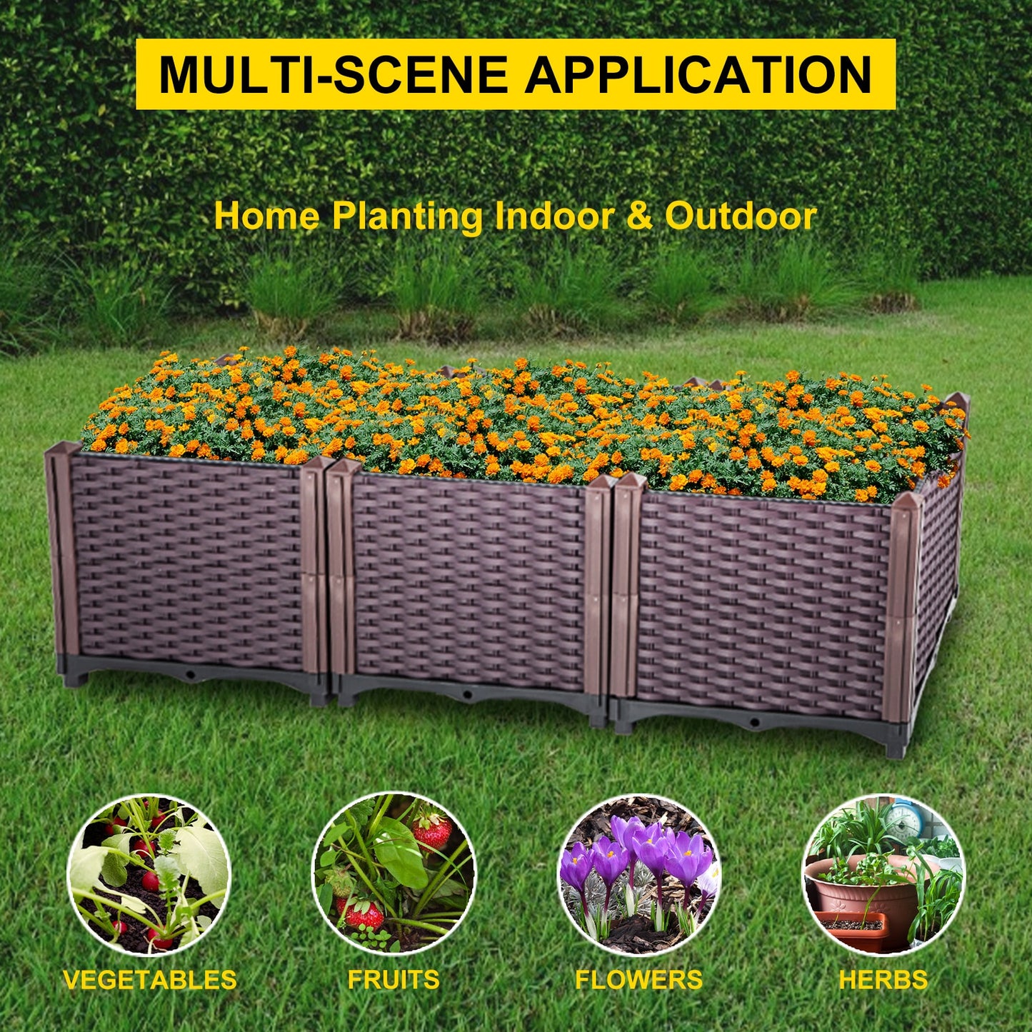 Plastic Raised Garden Beds Flower Box Planter