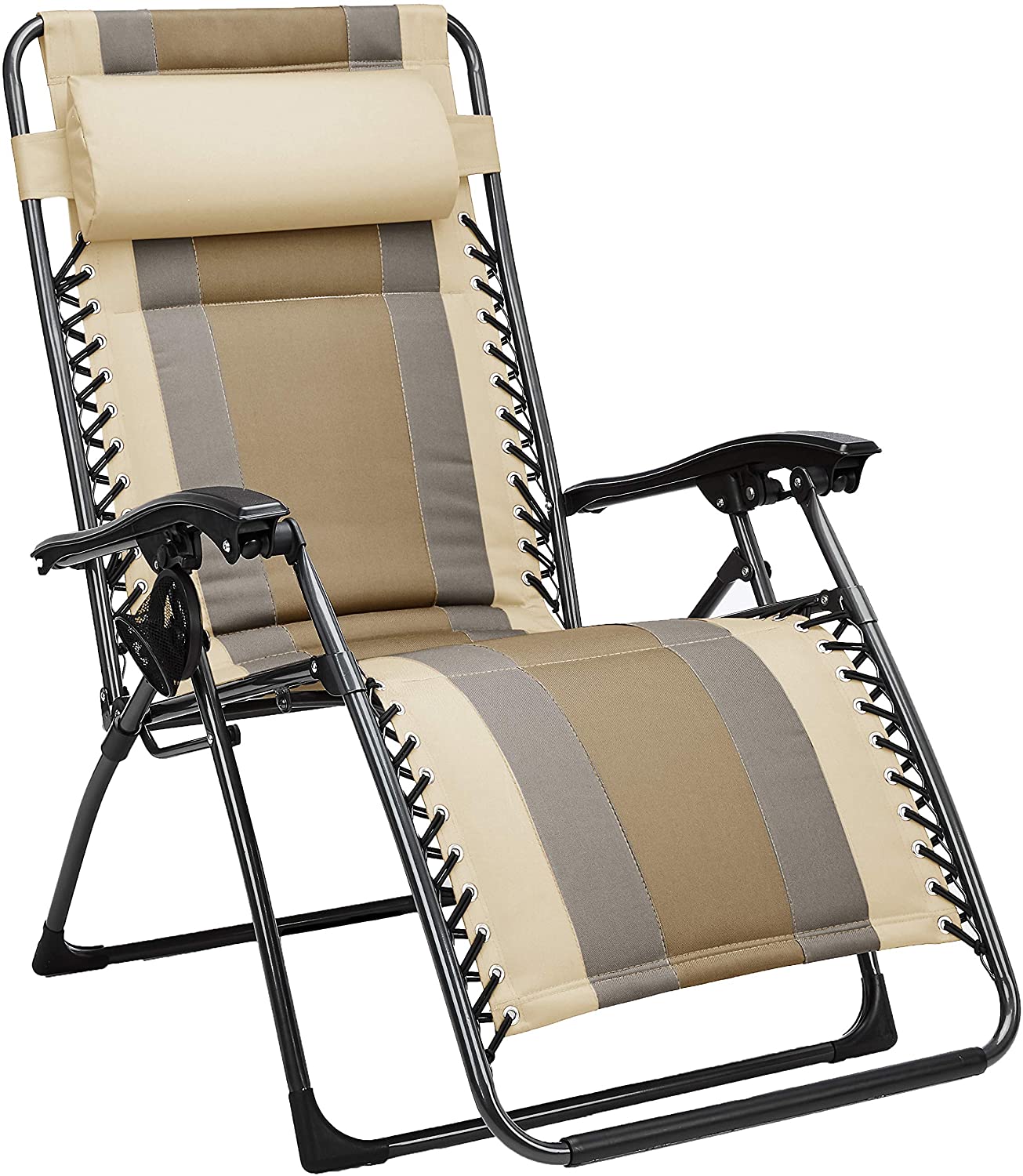 Outdoor Padded Adjustable Reclining Lounge Chair w/Pillow