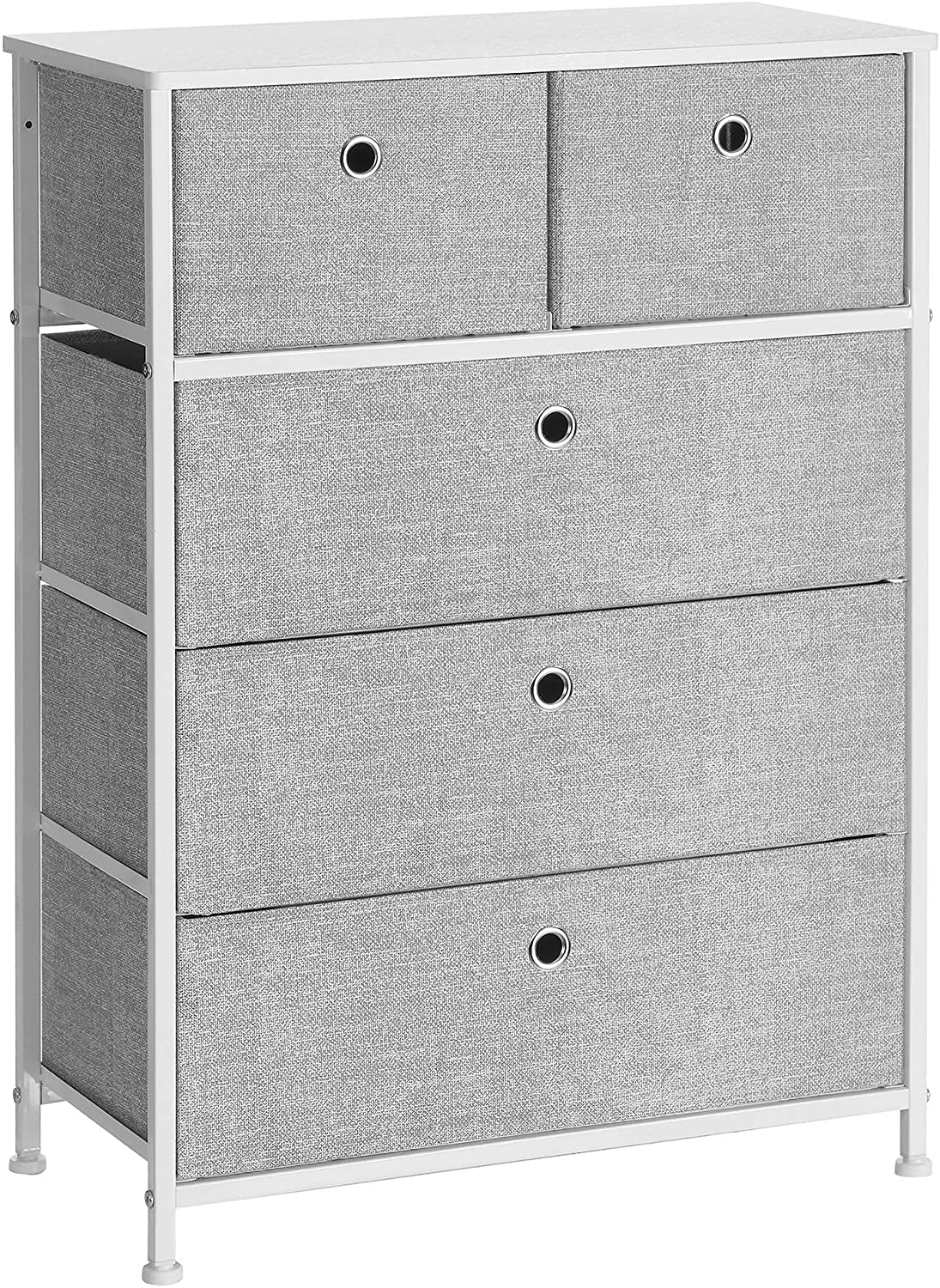 5 Drawer Storage Chest Dresser Gray