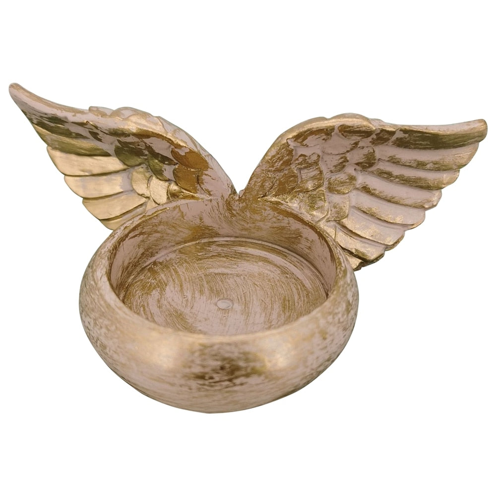 Resin Angel Wings Memorial Candle Holder