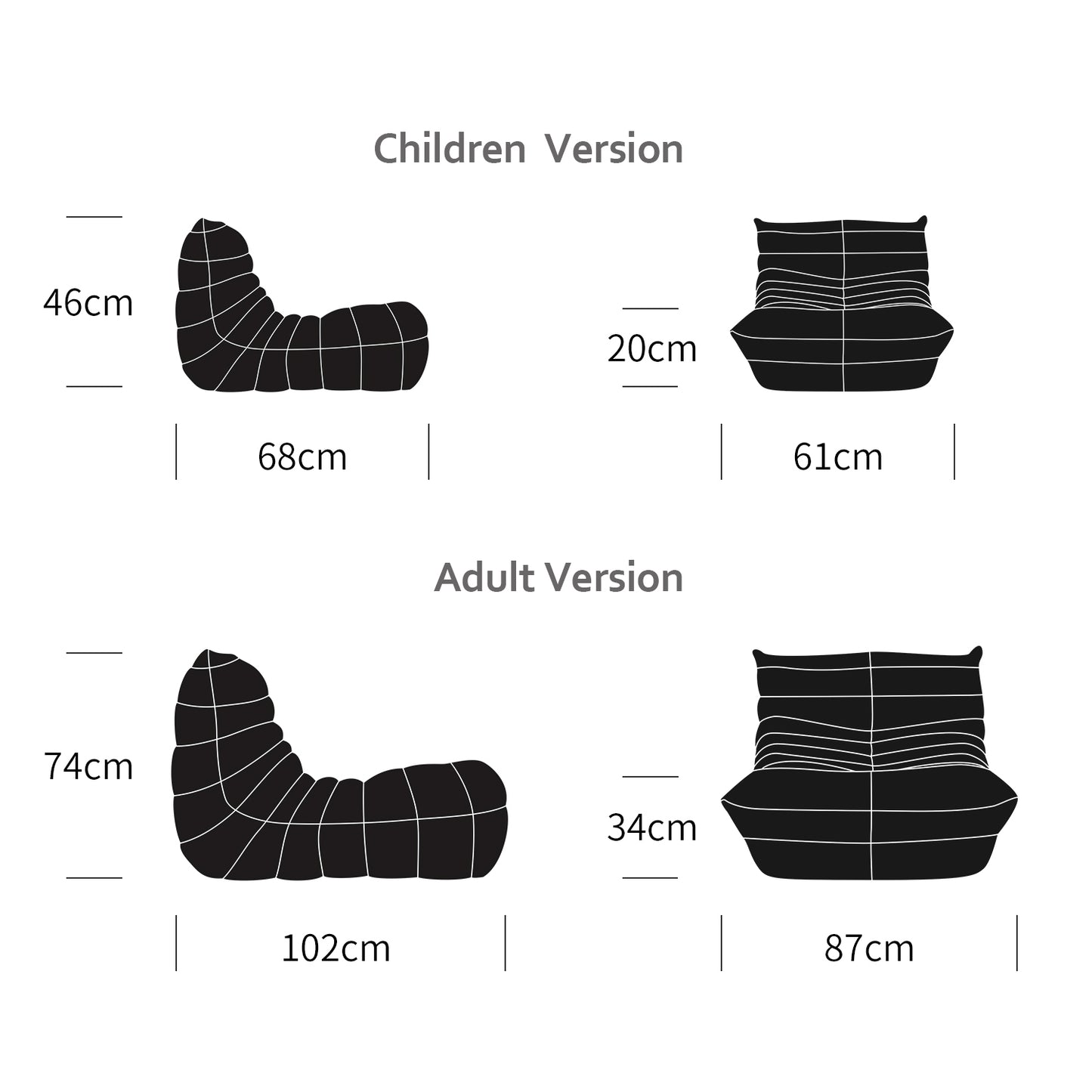 Modern Togo Sofa Chair Ergonomics Soft