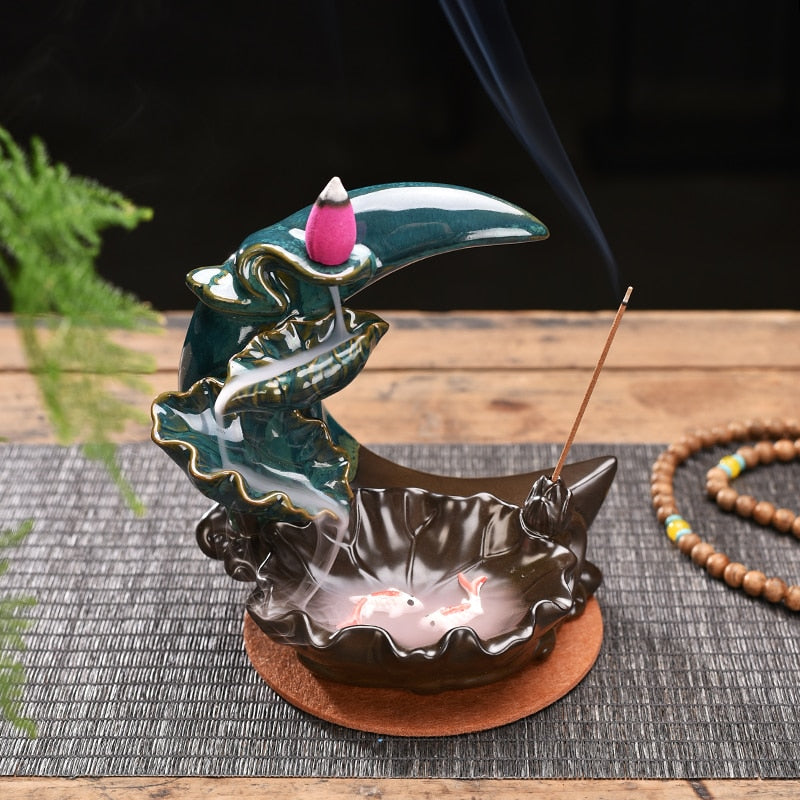 Moon Backflow Incense Burner Waterfall