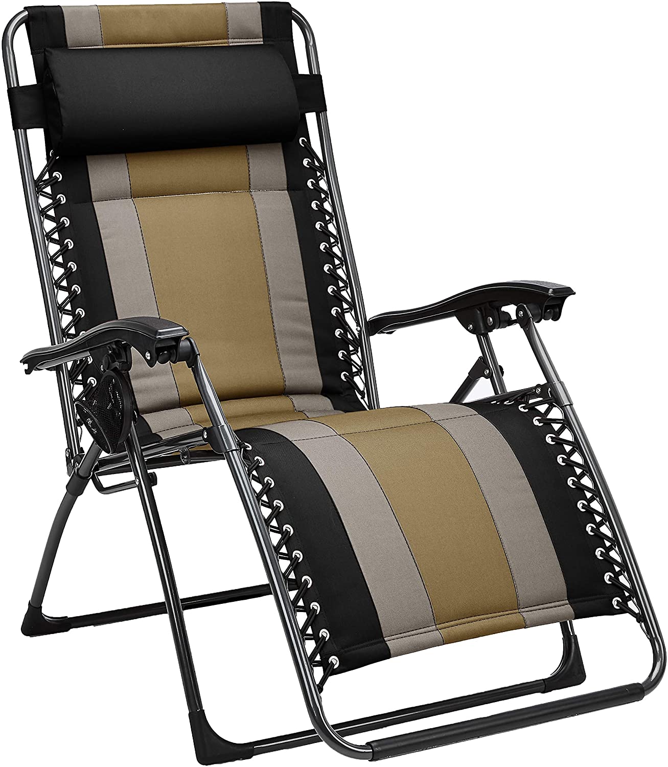 Outdoor Padded Adjustable Reclining Lounge Chair w/Pillow