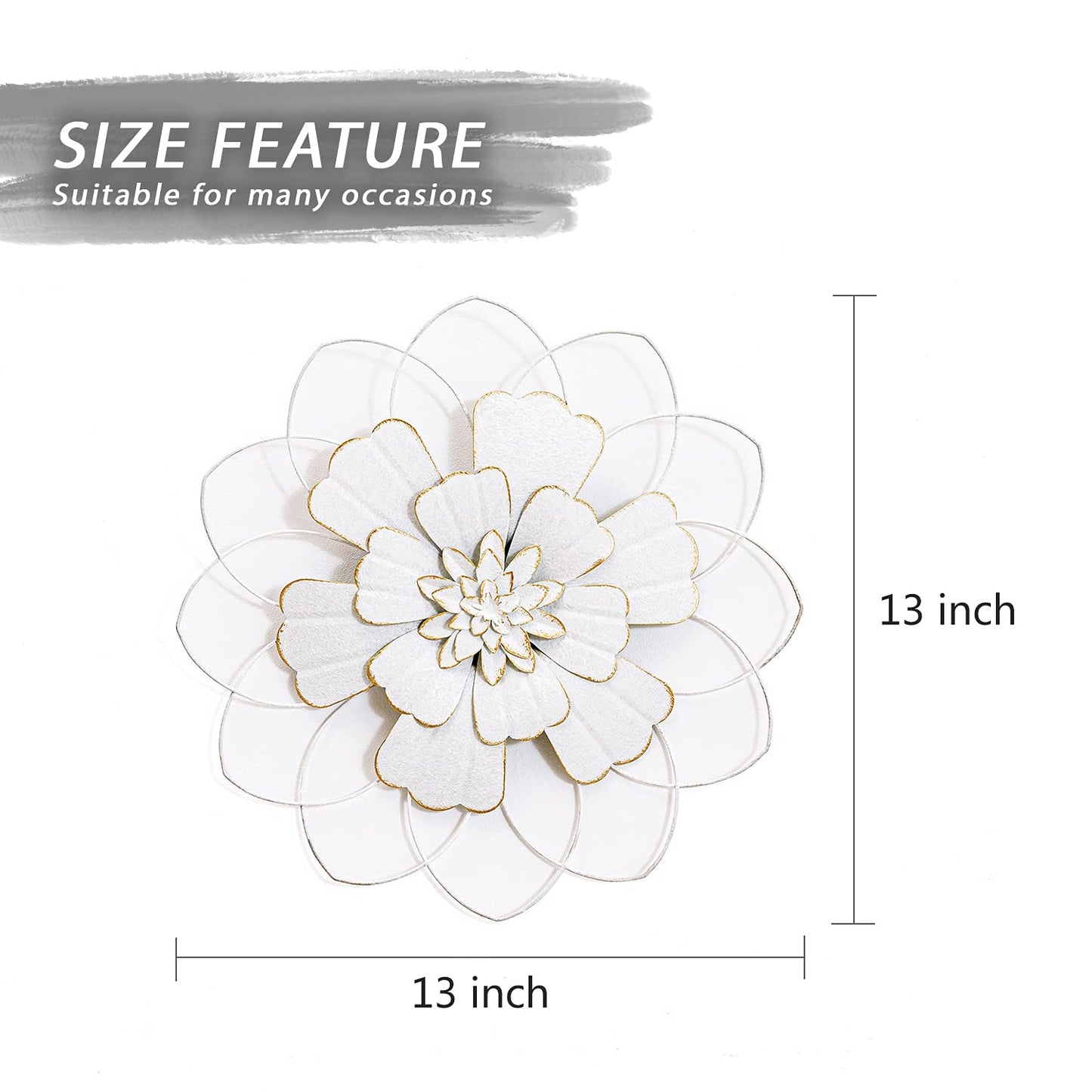 Set of 2 Metal Flower Wall Decorations