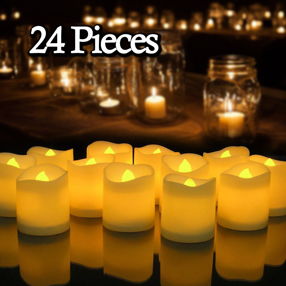 6/12/24Pcs Flameless LED Candles Tea Light