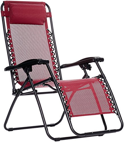 Outdoor Adjustable Folding Reclining Chair with Pillow