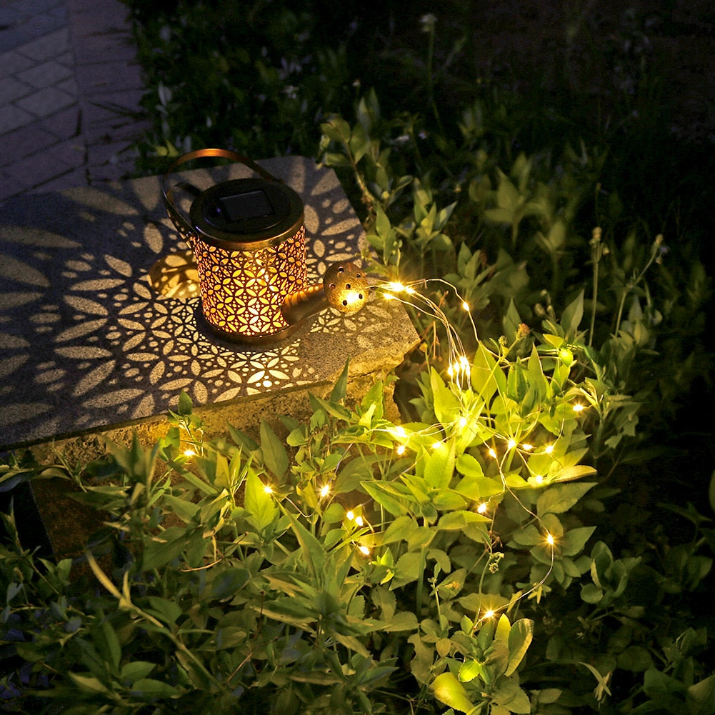 Garden Solar Powered Watering Can Light Decor