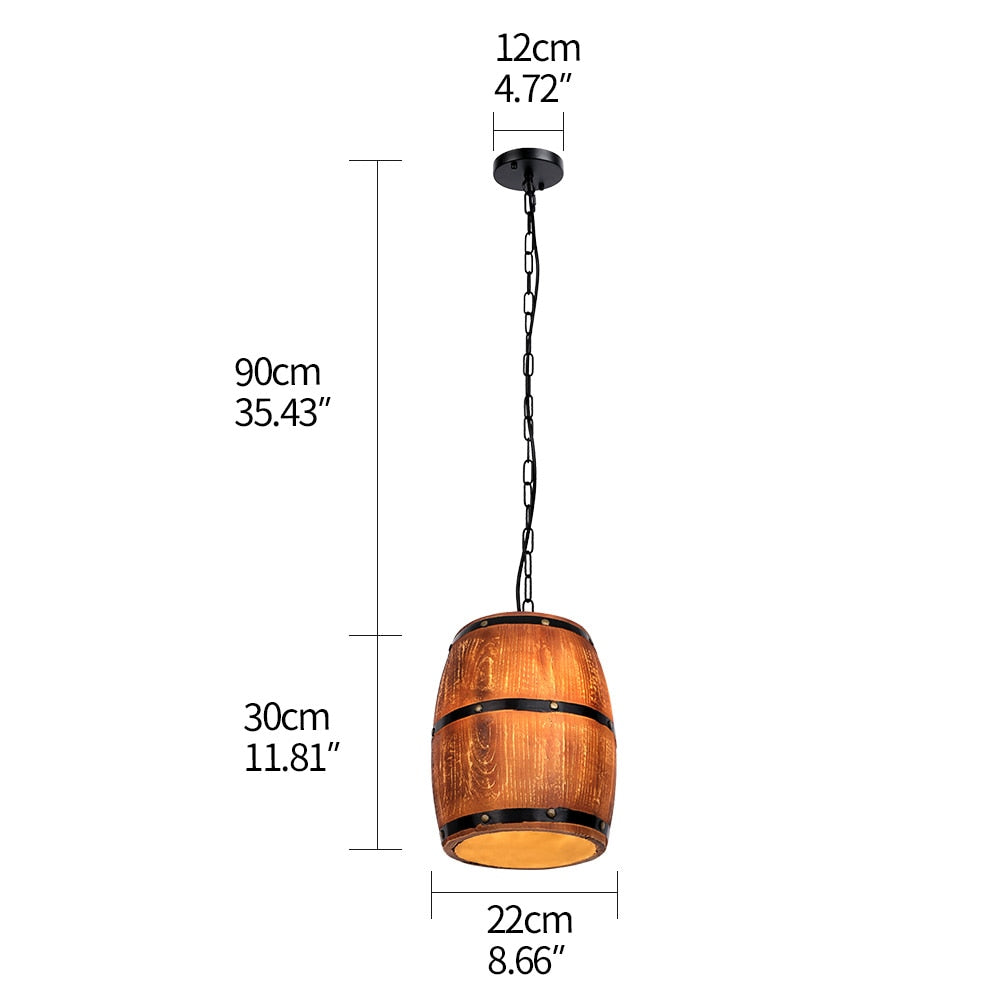 Natural wood Wine barrel Ceiling Lighting Fixture