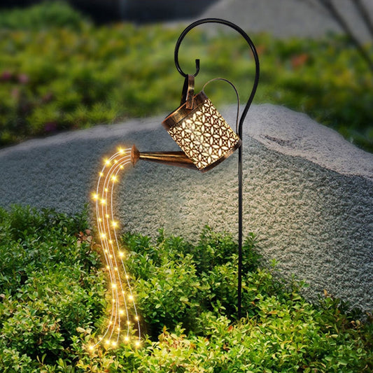 Garden Solar Powered Watering Can Light Decor