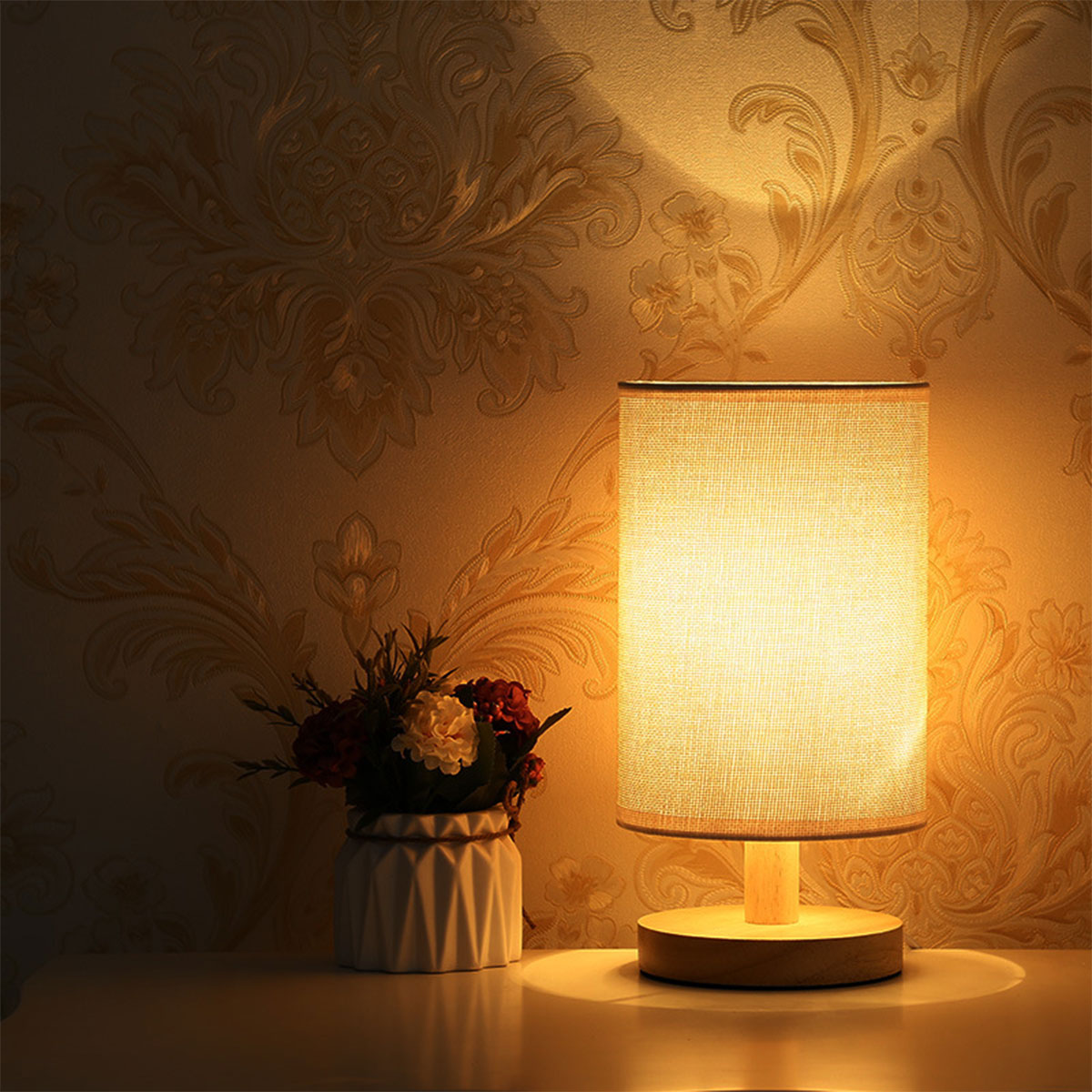 USB Powered Modern Nordic Wood Table Lamp