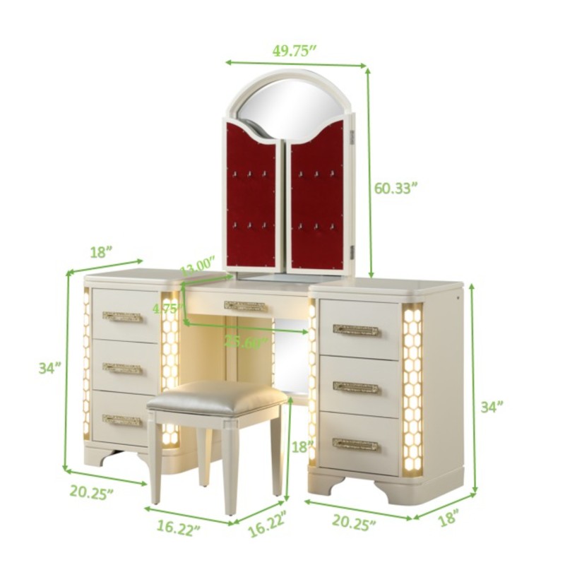 Luxury 4 PCS Bedroom Furniture Queen Set