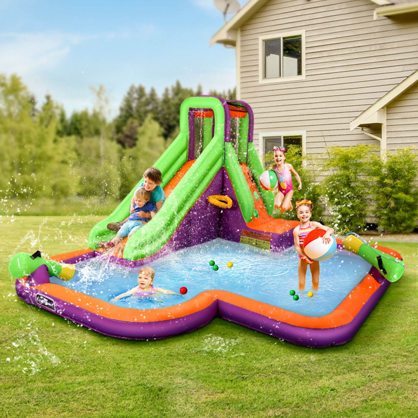 Inflatable Water Slide Jumping Castle w/Blower