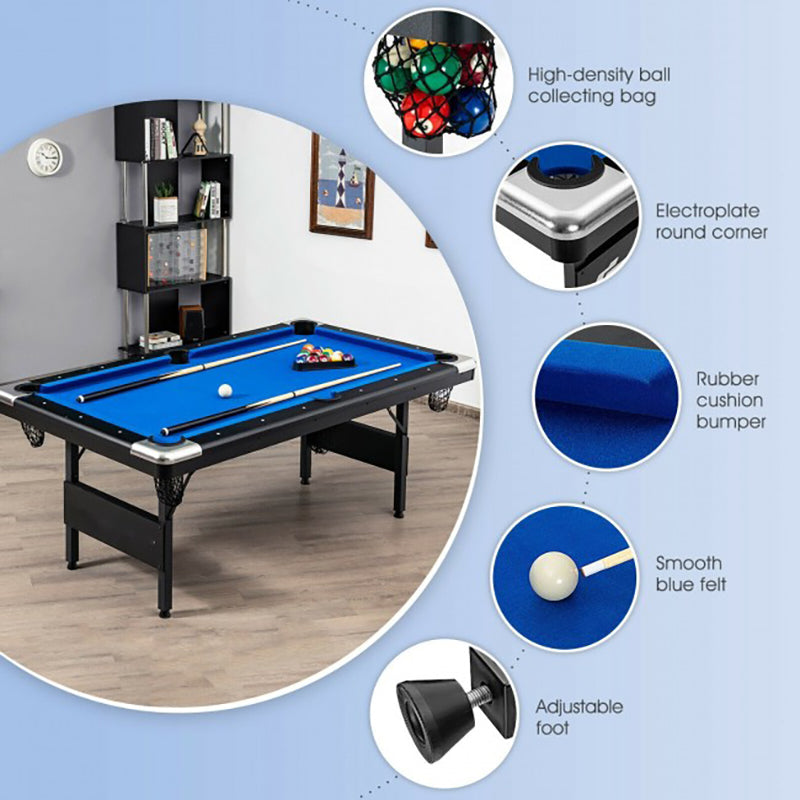 6 Feet Foldable Billiard Pool Table