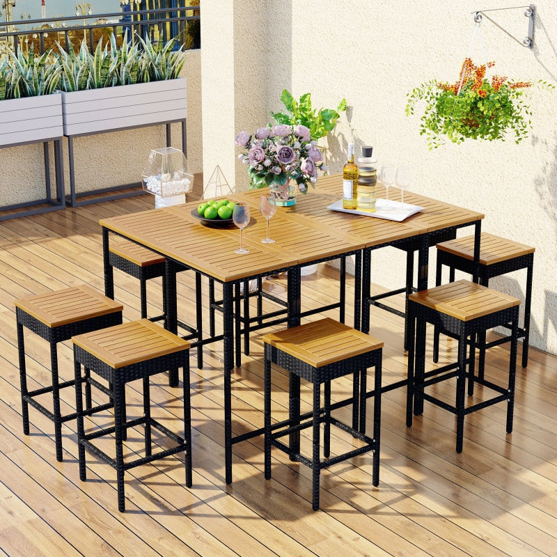 10 pcs Outdoor Dining Patio Bar Set