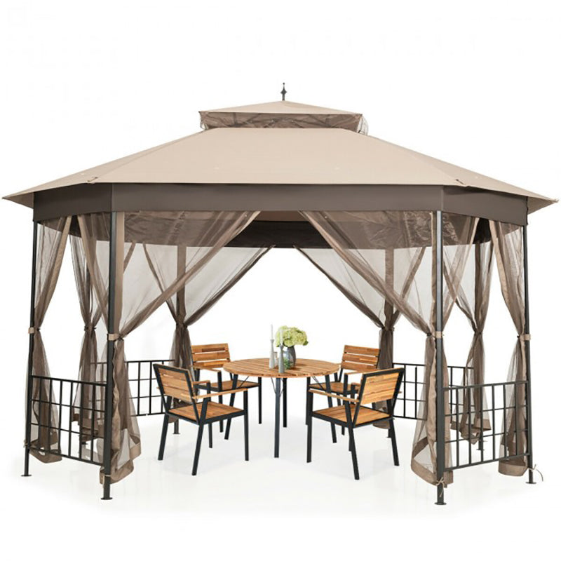 Octagonal Patio Gazebo Tent with Net