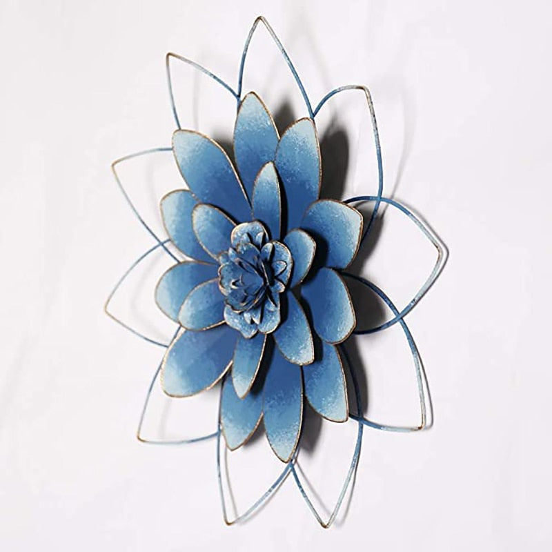 Set of 2 Metal Flower Wall Decorations