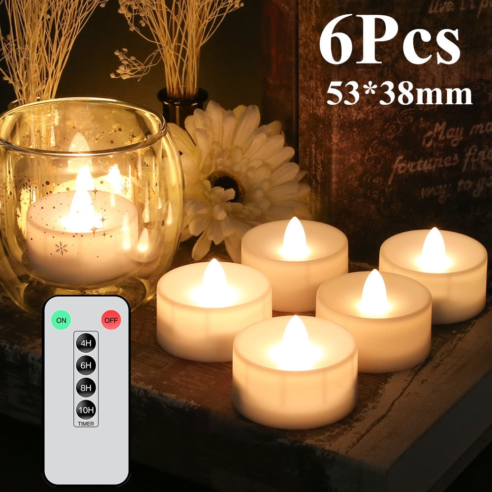 6/12/24Pcs Flameless LED Candles Tea Light