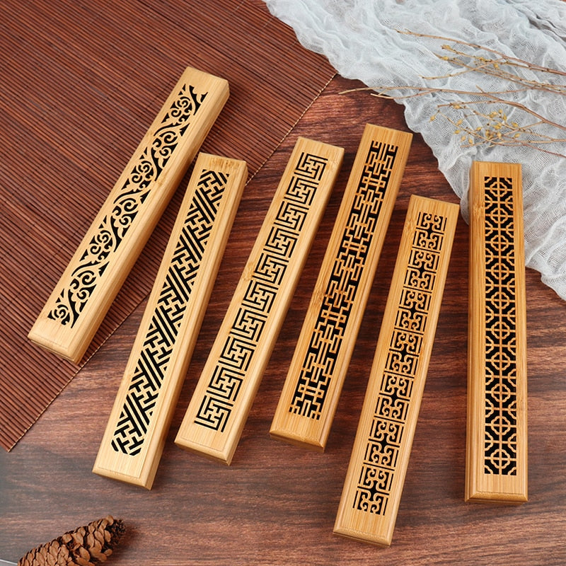 Bamboo Wooden Incense Stick Holder Box