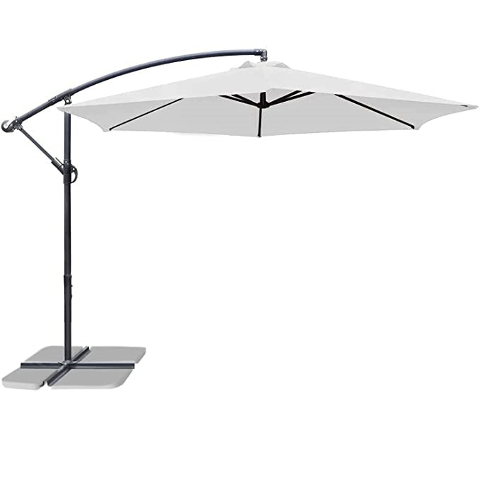 10ft Outdoor Umbrella with Crank and Cross Base