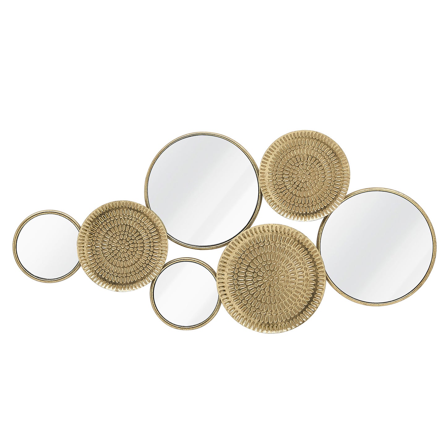 Metal Wall Decor w/Multi Circle Mirror Plates