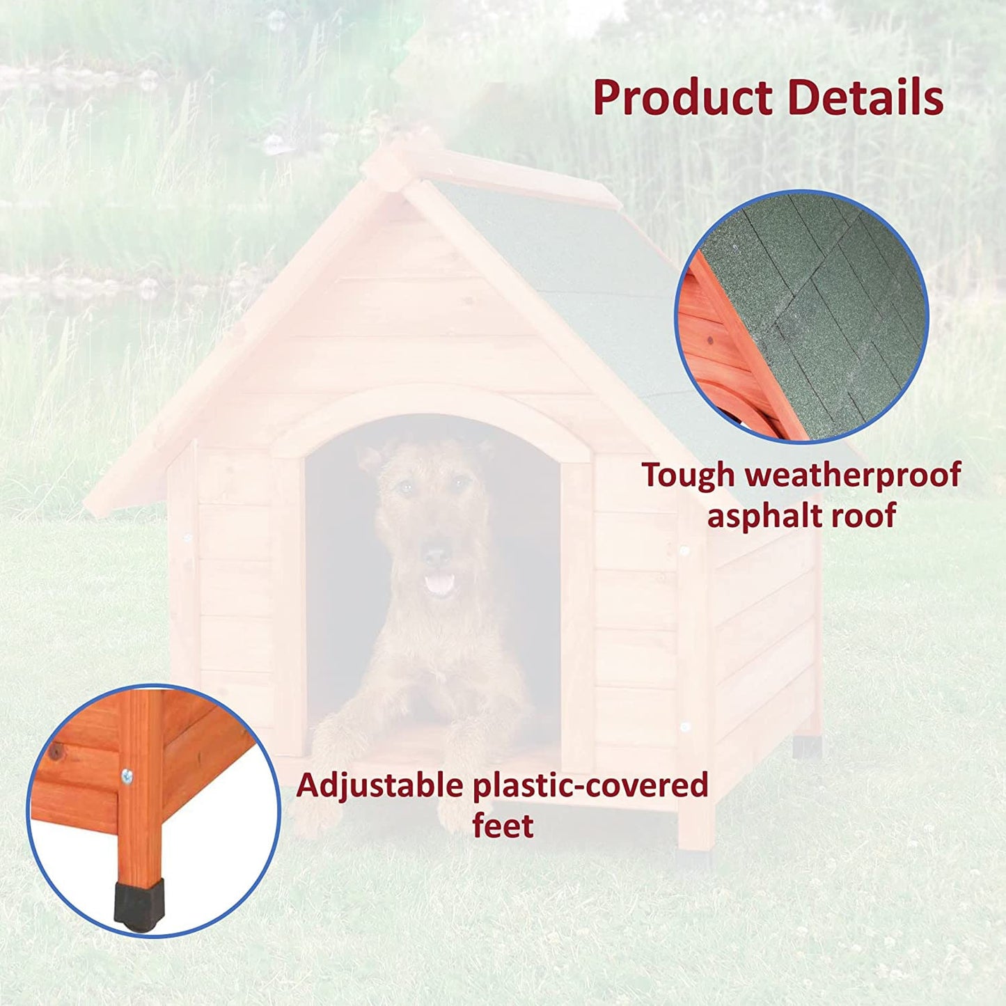 Cottage Style Wooden Dog House S-XL