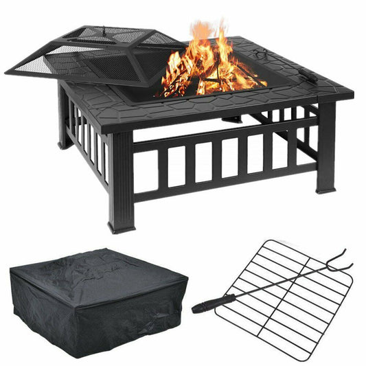 3in1 Square Wood Burning Patio Firepit