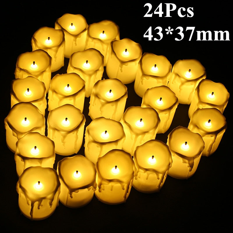 6/12/24Pcs Flameless LED Candles Tea Light