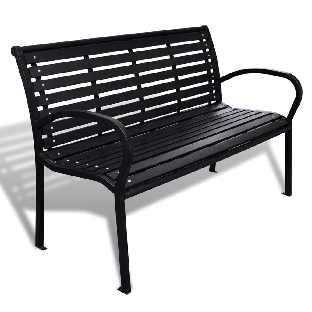 Outdoor Black Steel Bench