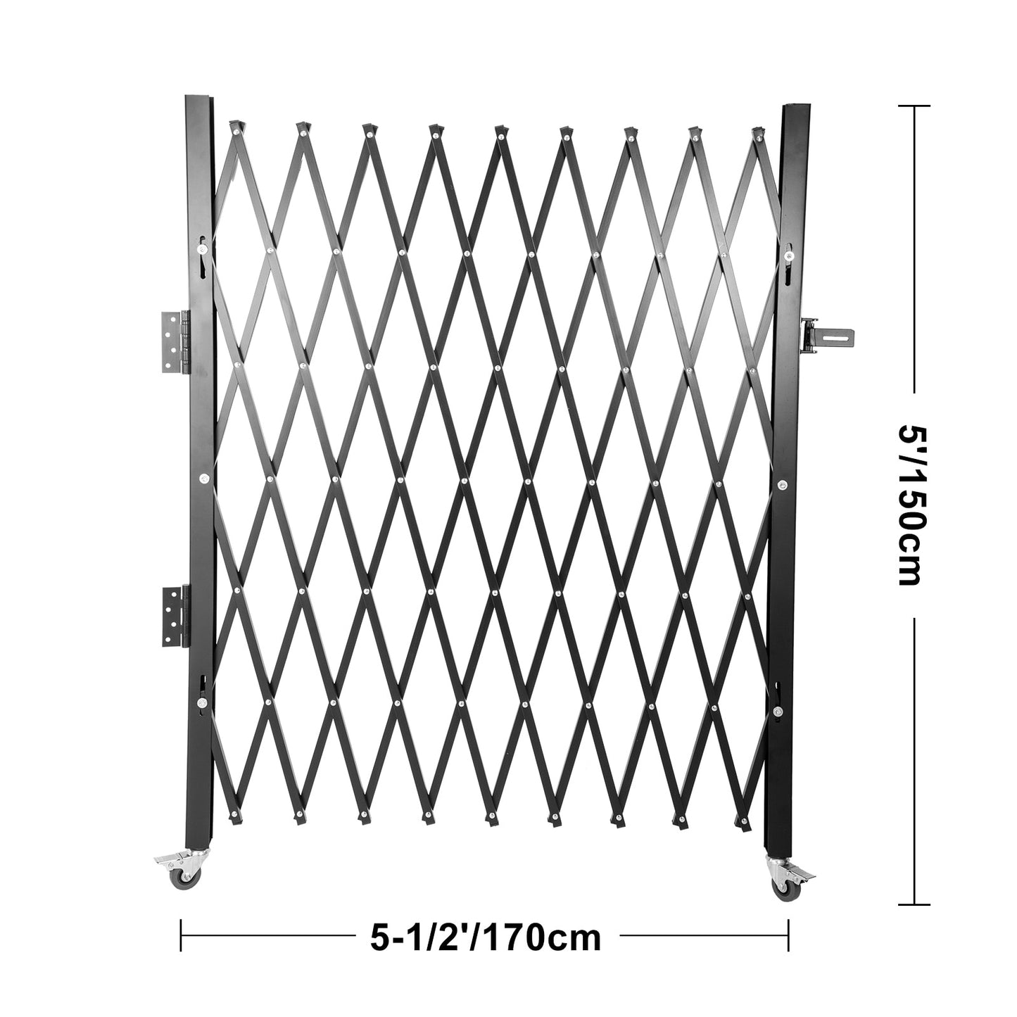 Folding Steel Expanding Accordion Security Gate w/Lock